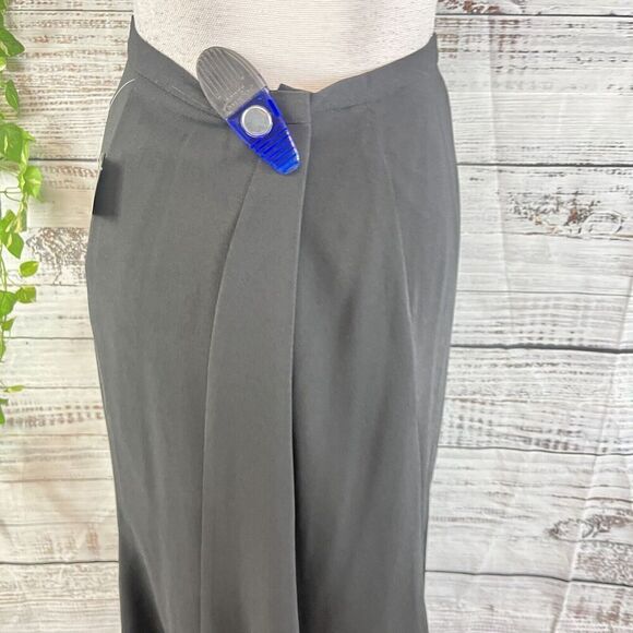 Allison Morgan Skirt sz 8 Black Crepe Long A Line Evening Wedding Church Modest - Picture 12 of 14